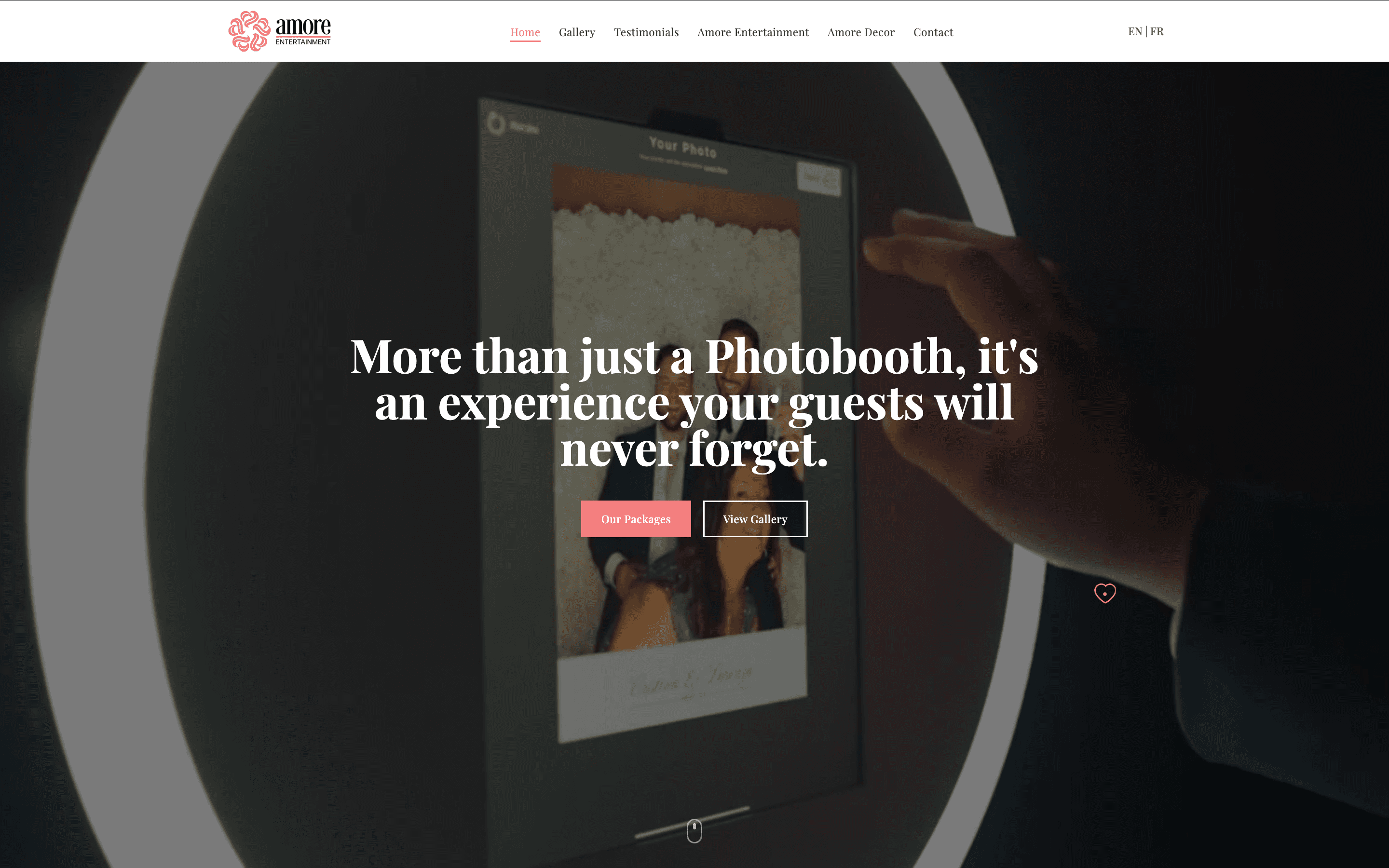 Amore Entertainment website screenshot